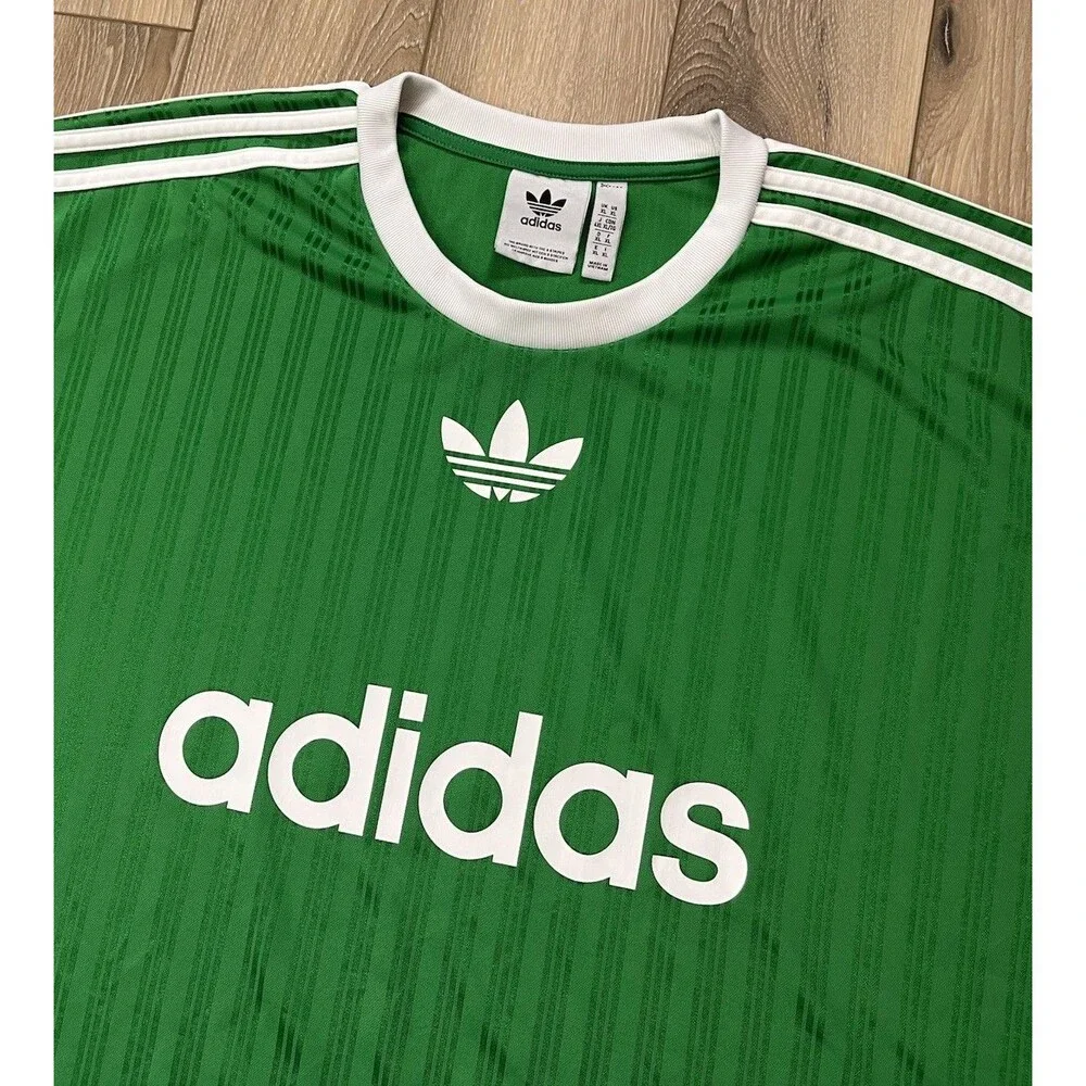 Adidas Originals Green/White Trefoil Polyester Jersey Shirt Mens Size XL IM9457